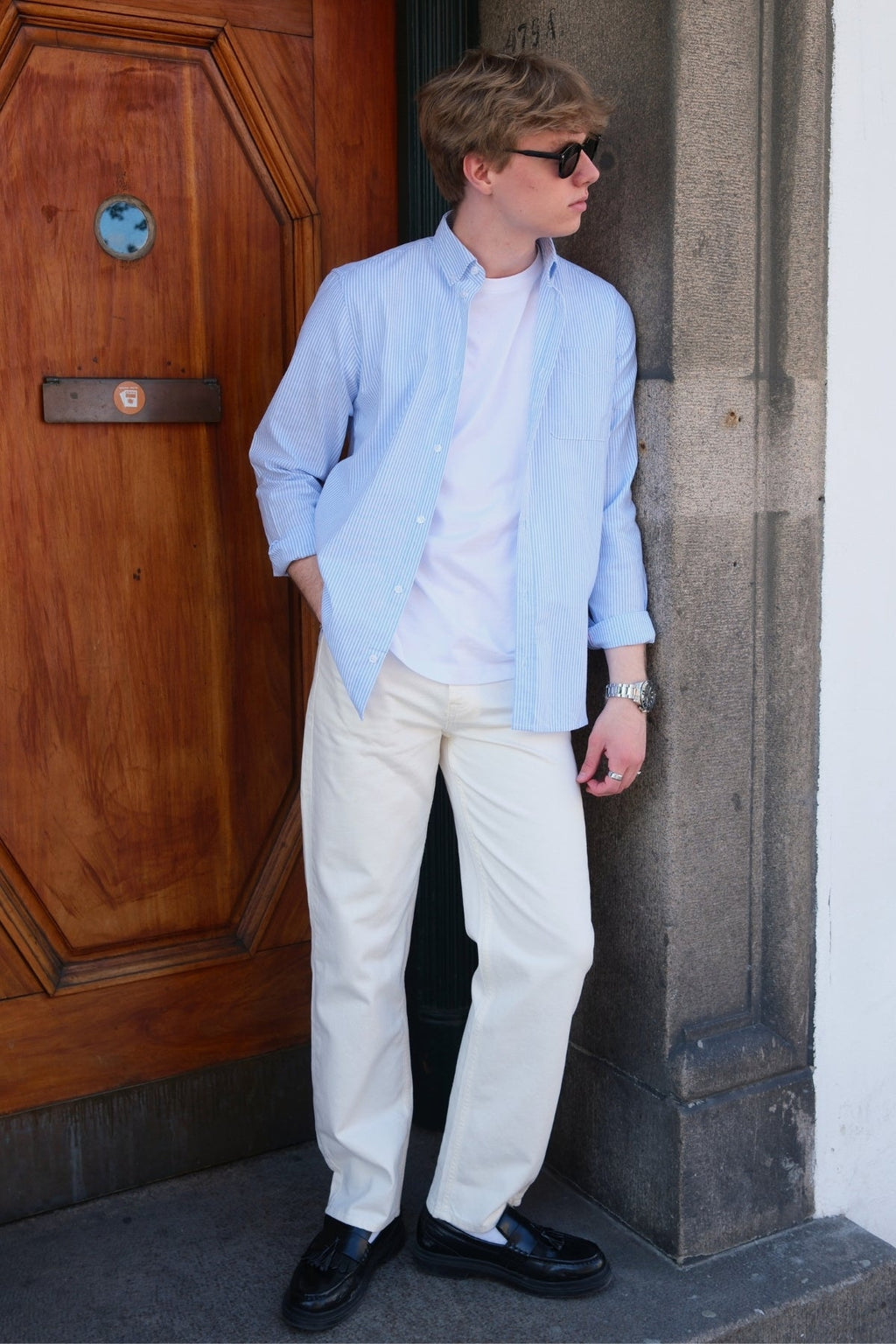 Jeans noah en forme - denim blanc