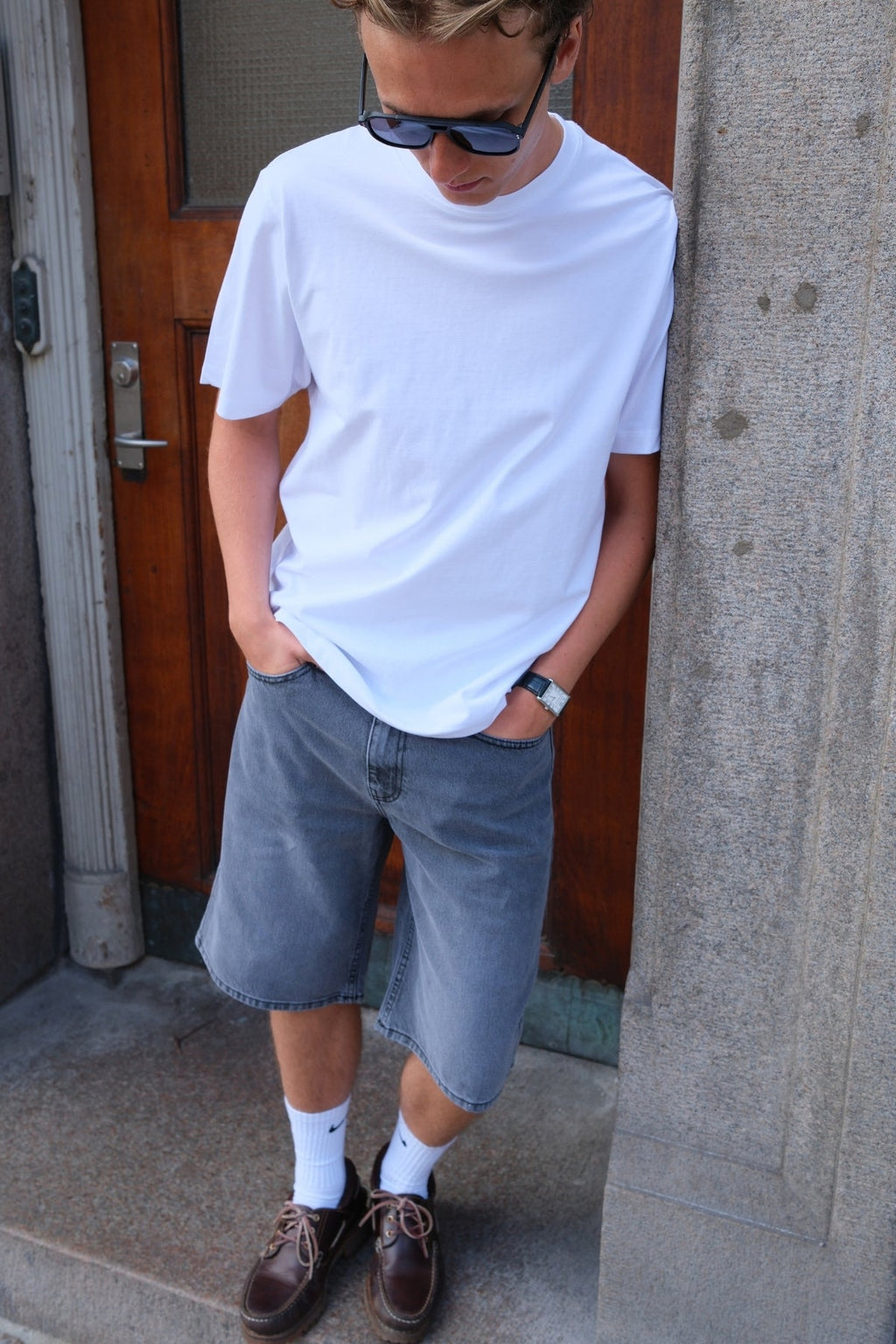 Denim Shorts Lâche - gris