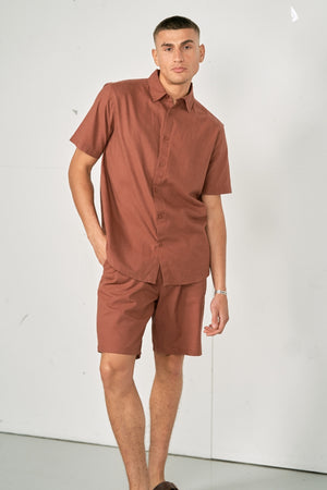 Linge de linge à manches courtes + linge Shorts - Terracotta (forfait)