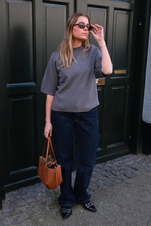 Reynard 2/4 gebreide pullover - Medium Gray Melange