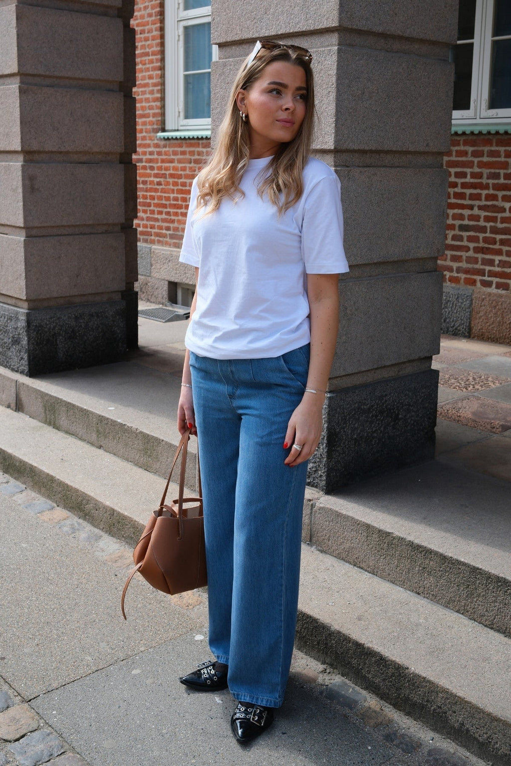 Frame lisa wijd Pants - Lichtblauwe denim