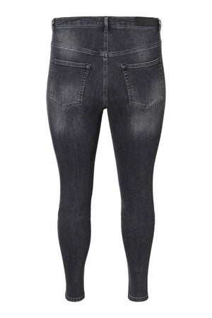 Lora Jeans High-Waisted (courbe) - Denim de gris noir