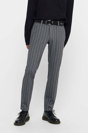 Mark Pants Stripy - Gris clair