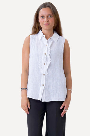 Mio linnen top - wit
