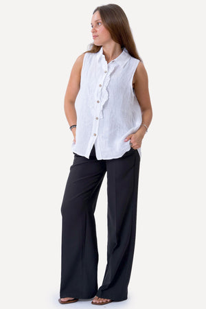 Mio linnen top - wit