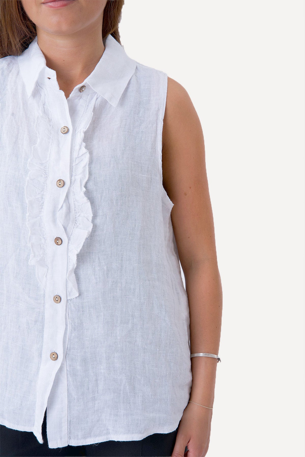 Mio linnen top - wit