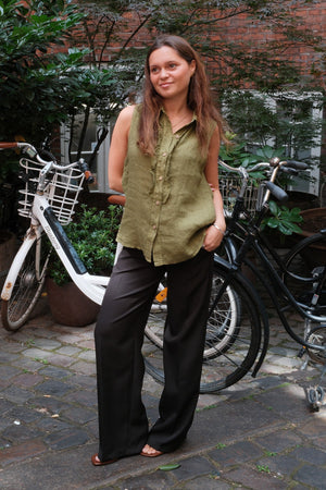 Mio Linnen Top - Olijf