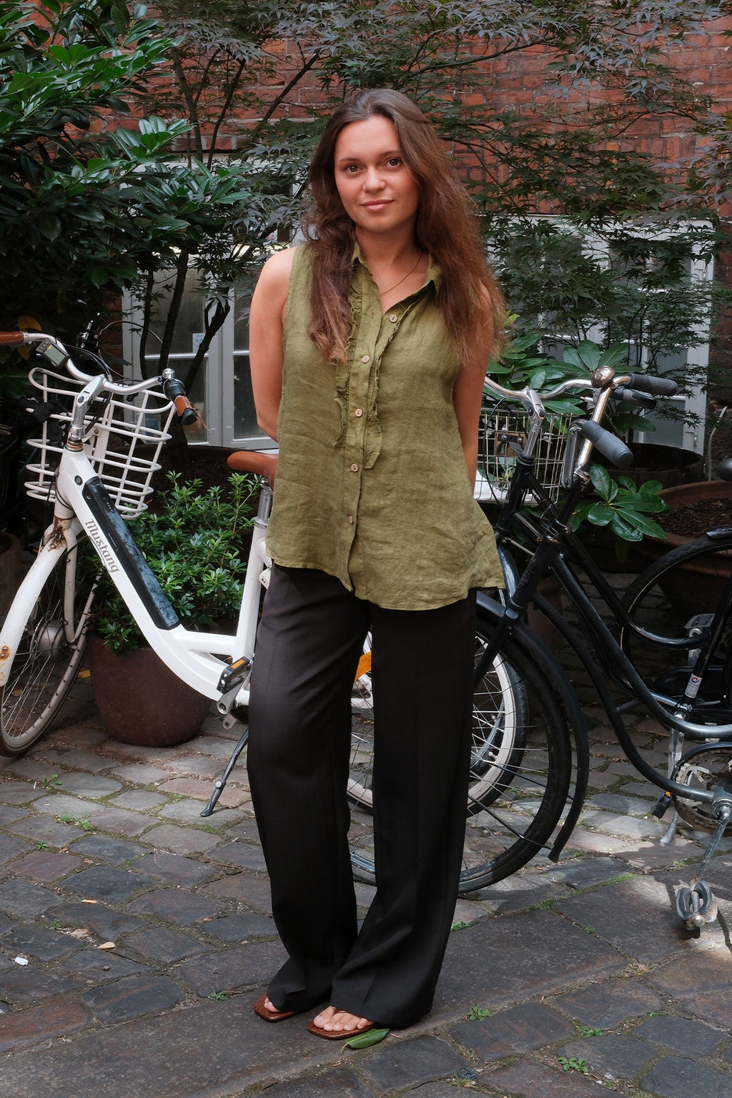 Mio Linnen Top - Olijf
