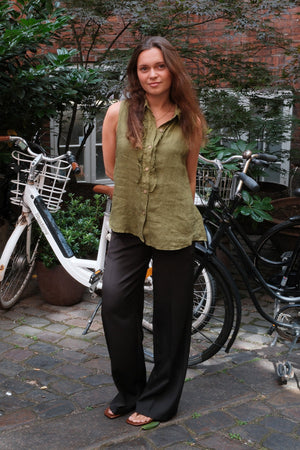 Mio Linnen Top - Olijf