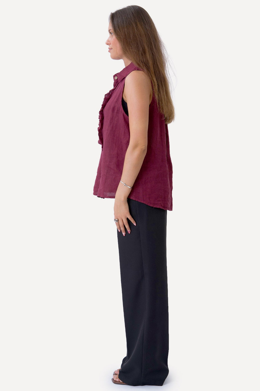Mio Linen Top - Red