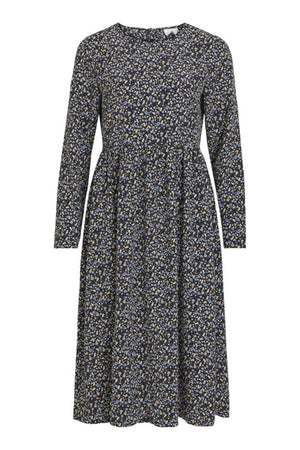 Nadia Midi Robe - Black-Floral