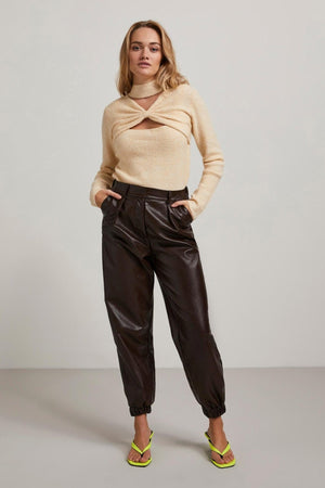 Pantalon de taille haute Nemma - Chocolate Plum