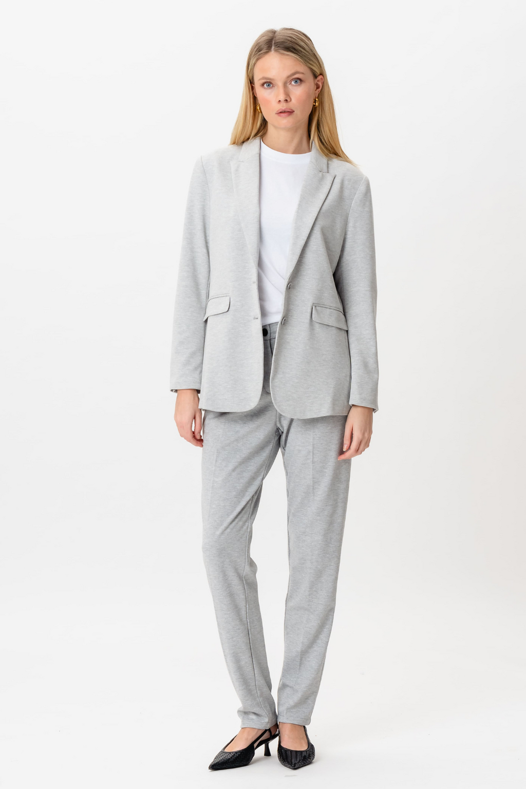 Blazer met klassieke pasvorm - lichtgrijs
