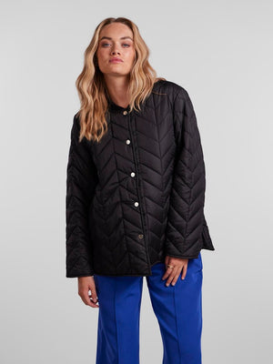 Fawn Short Quilted Jacket - Black