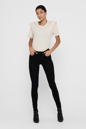 Jeans de performance - noir (taille haute)