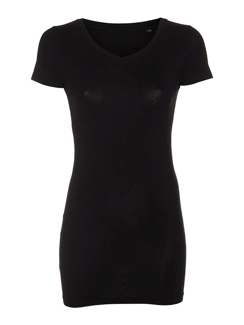 Slanke vneck basic T -shirt - zwart