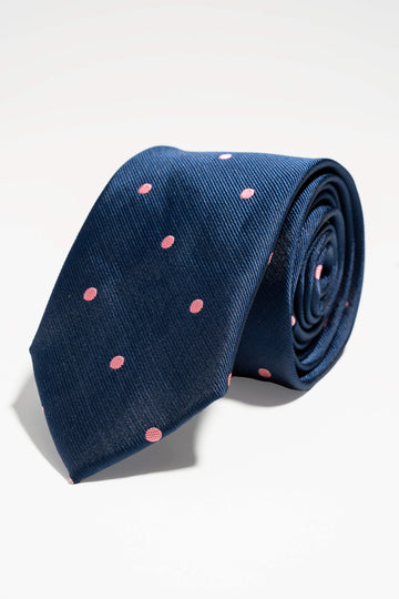 Tie - Navy Dotted