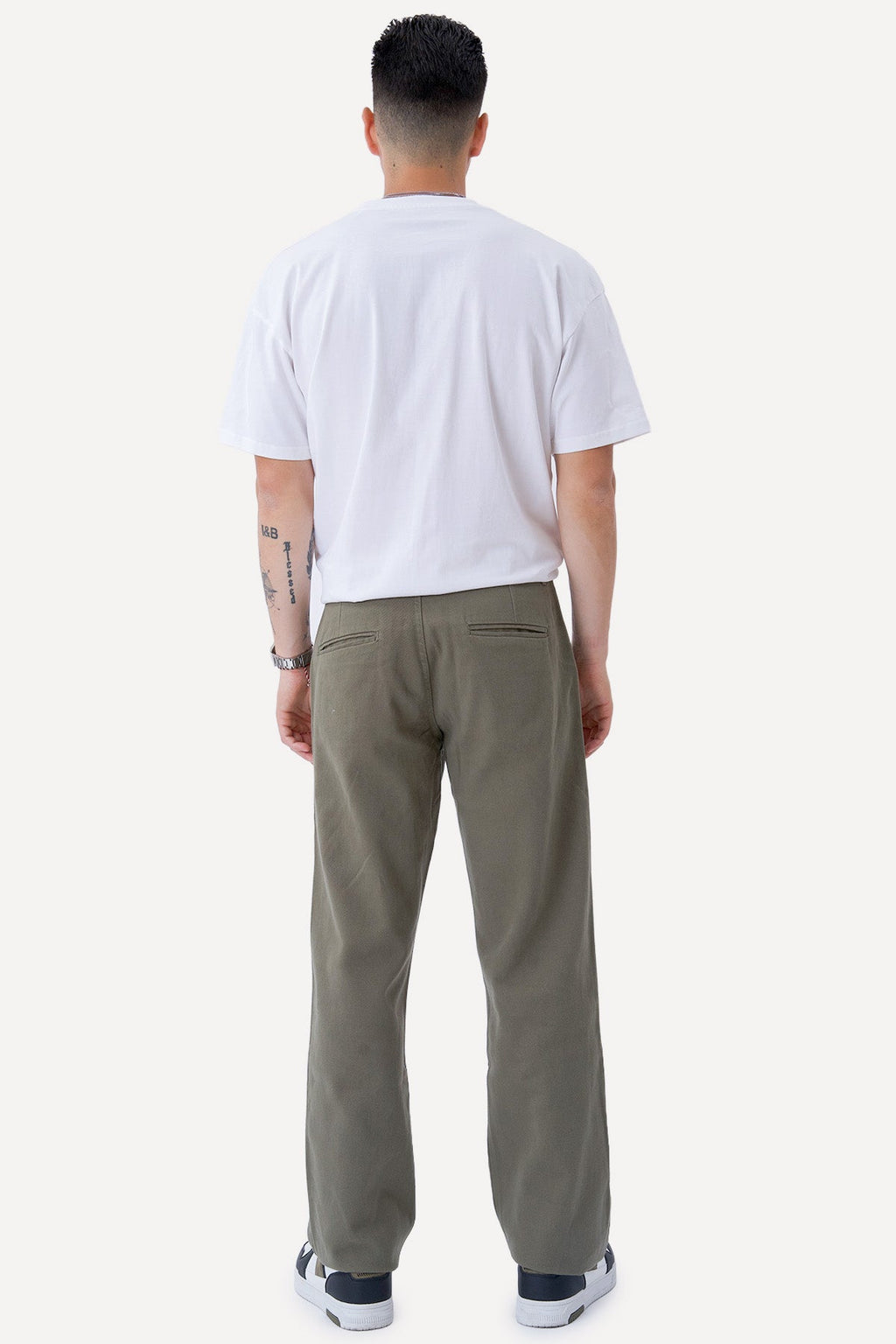 Straight Cotton Chino - Olive
