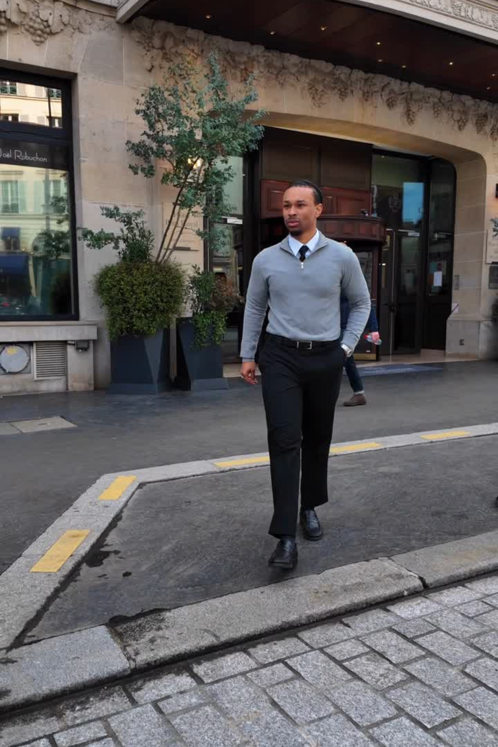 Pullover Half Zip - Mélange gris