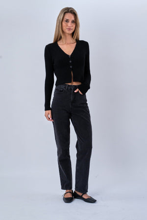 Nova Tie Blouse Gebreid - Zwart