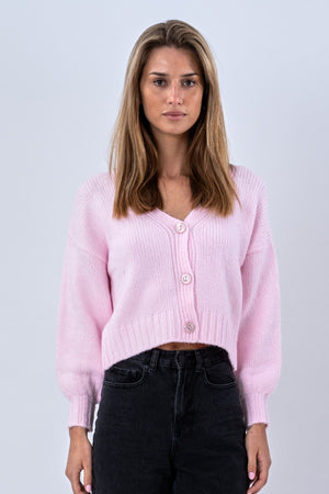 Cardigan col V - Rose