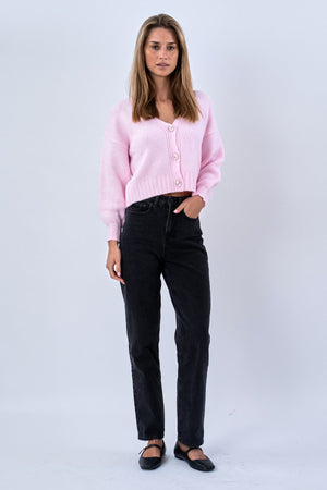 Cardigan col V - Rose