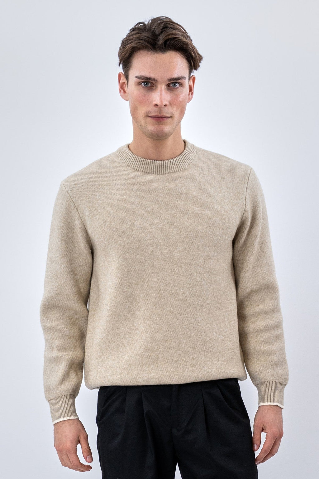 Pull à col rond - Beige