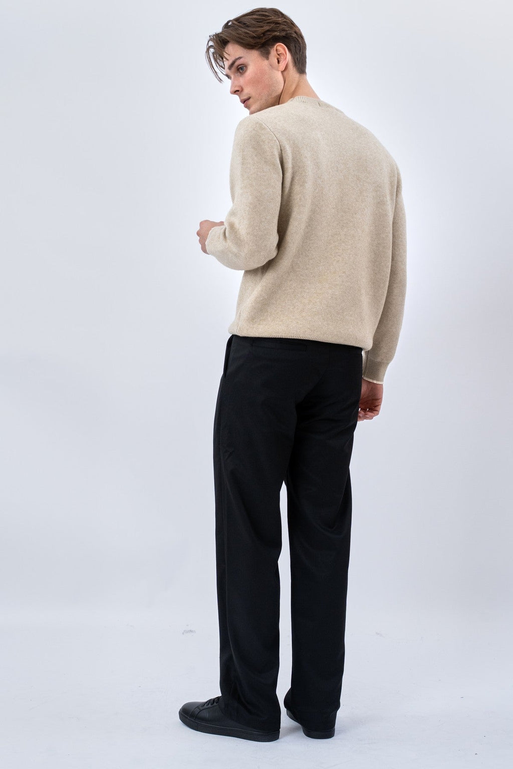 Pull à col rond - Beige