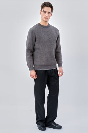 Pull à col rond - Gris
