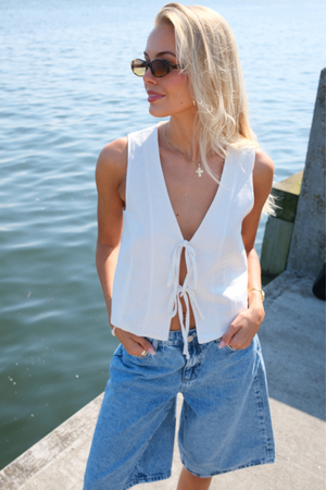 Sky Denim Jorts - Denim bleu moyen