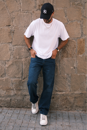 Ontspannen fit jeans - donkerblauwe denim