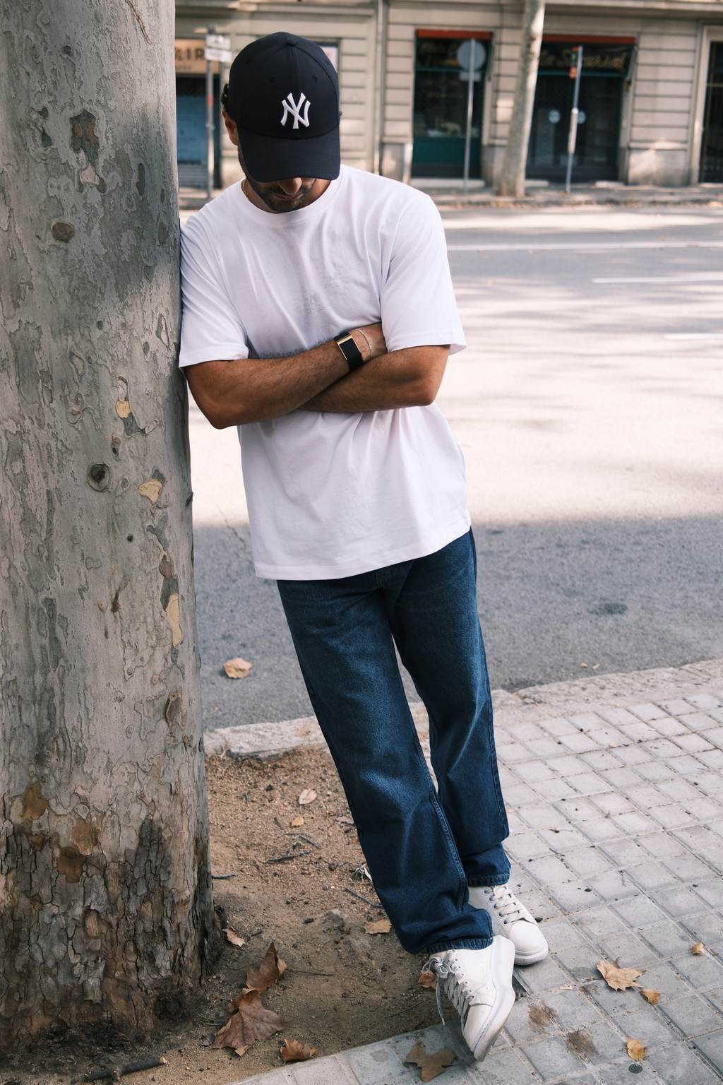 Ontspannen fit jeans - donkerblauwe denim