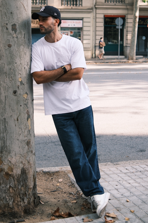 Ontspannen fit jeans - donkerblauwe denim