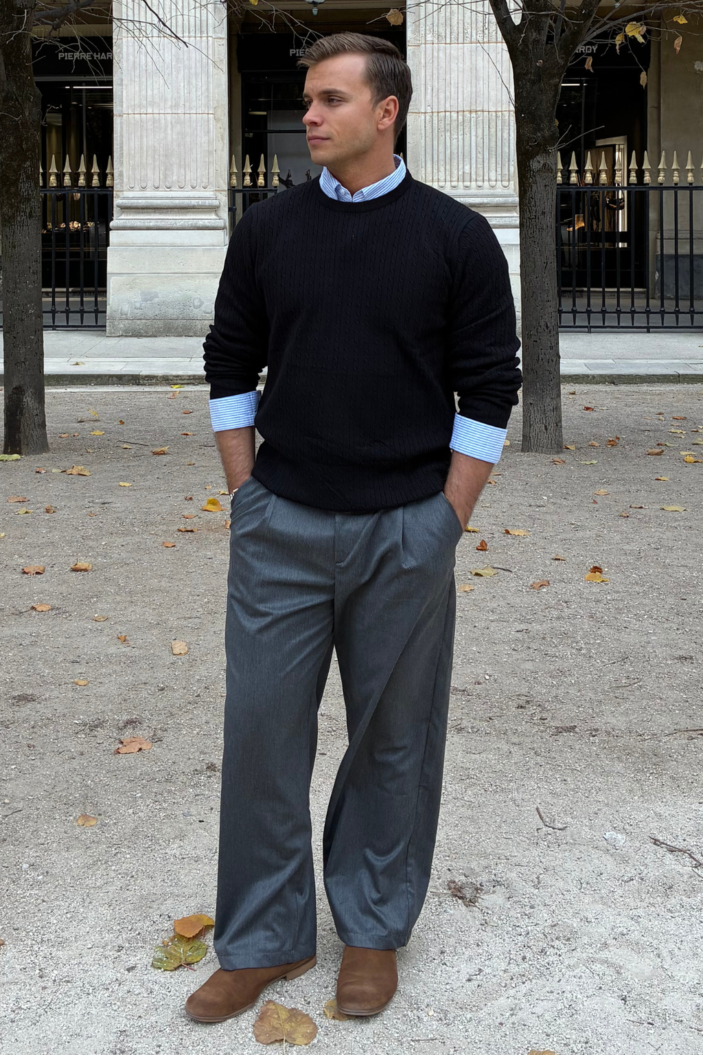 Pull en maille torsadée - Noir