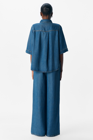 Cadre 2/4 Top en denim - Rinse en denim bleu foncé lavage