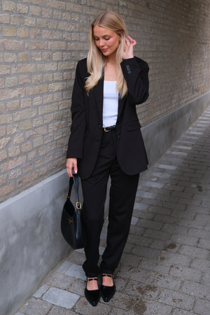 Blazer met klassieke pasvorm - Zwart