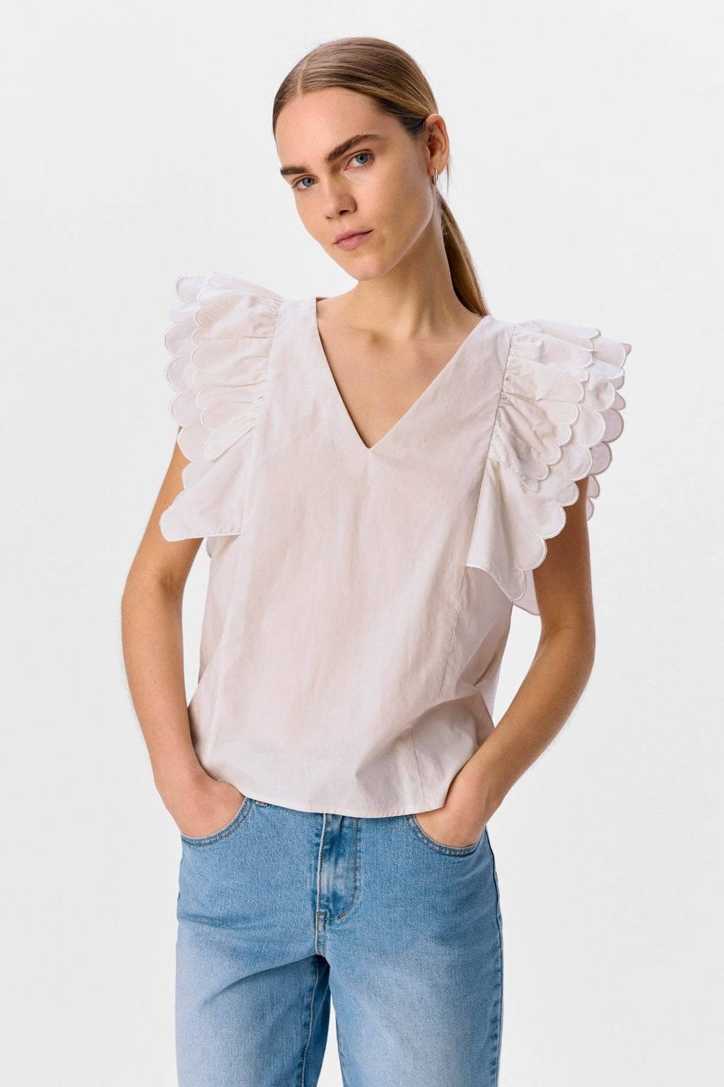 Hope papaya nour S/s top - wit zand