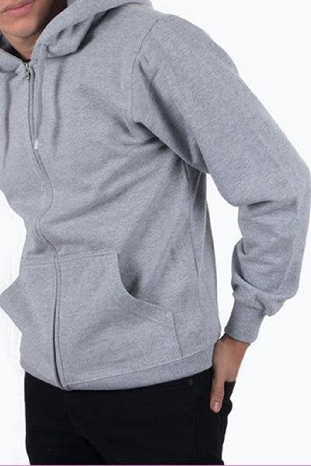 Sweat à capuche à sueur zip - gris clair