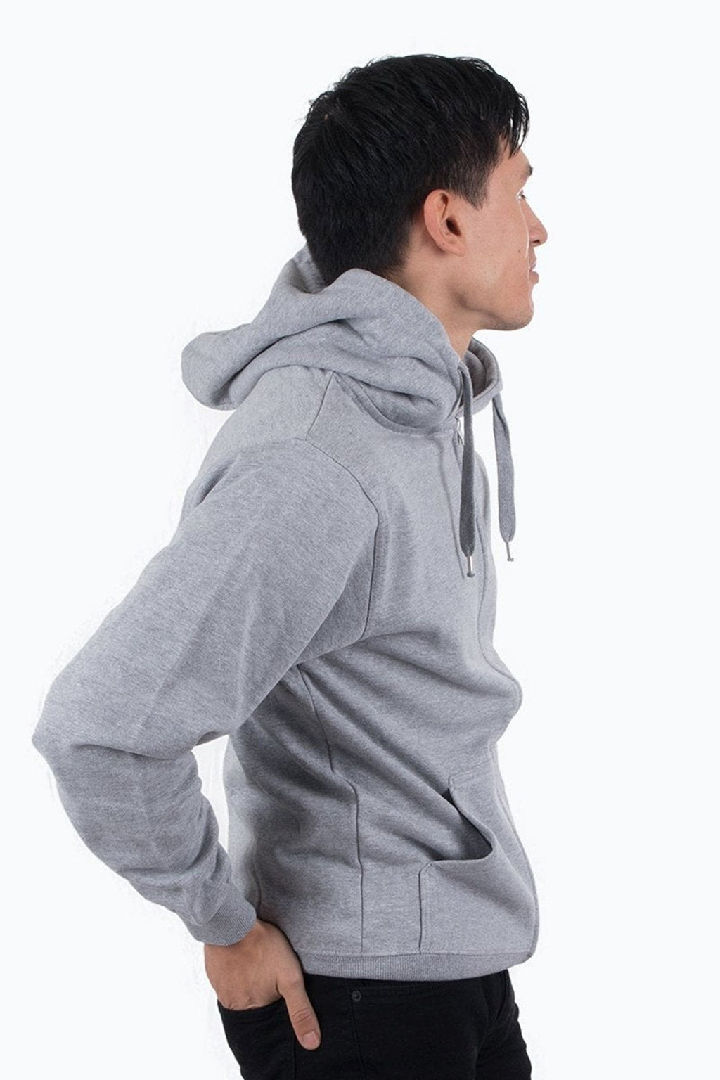 Sweat à capuche à sueur zip - gris clair
