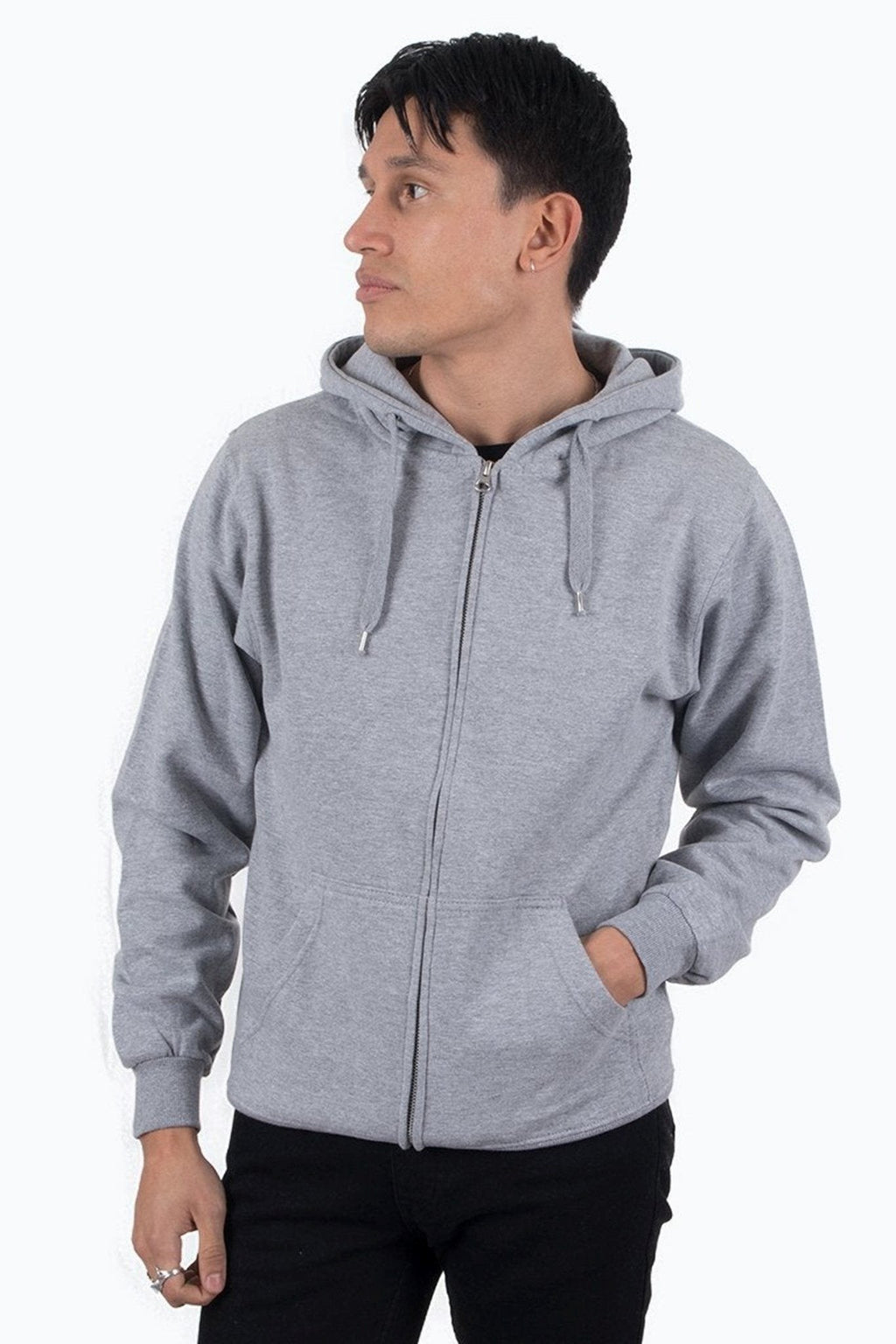 Sweat à capuche à sueur zip - gris clair