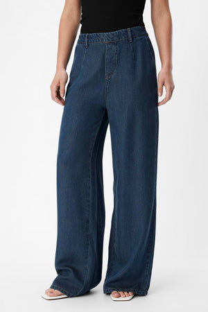Frame lisa wijd Pants - Donkerblauwe denimspoeling