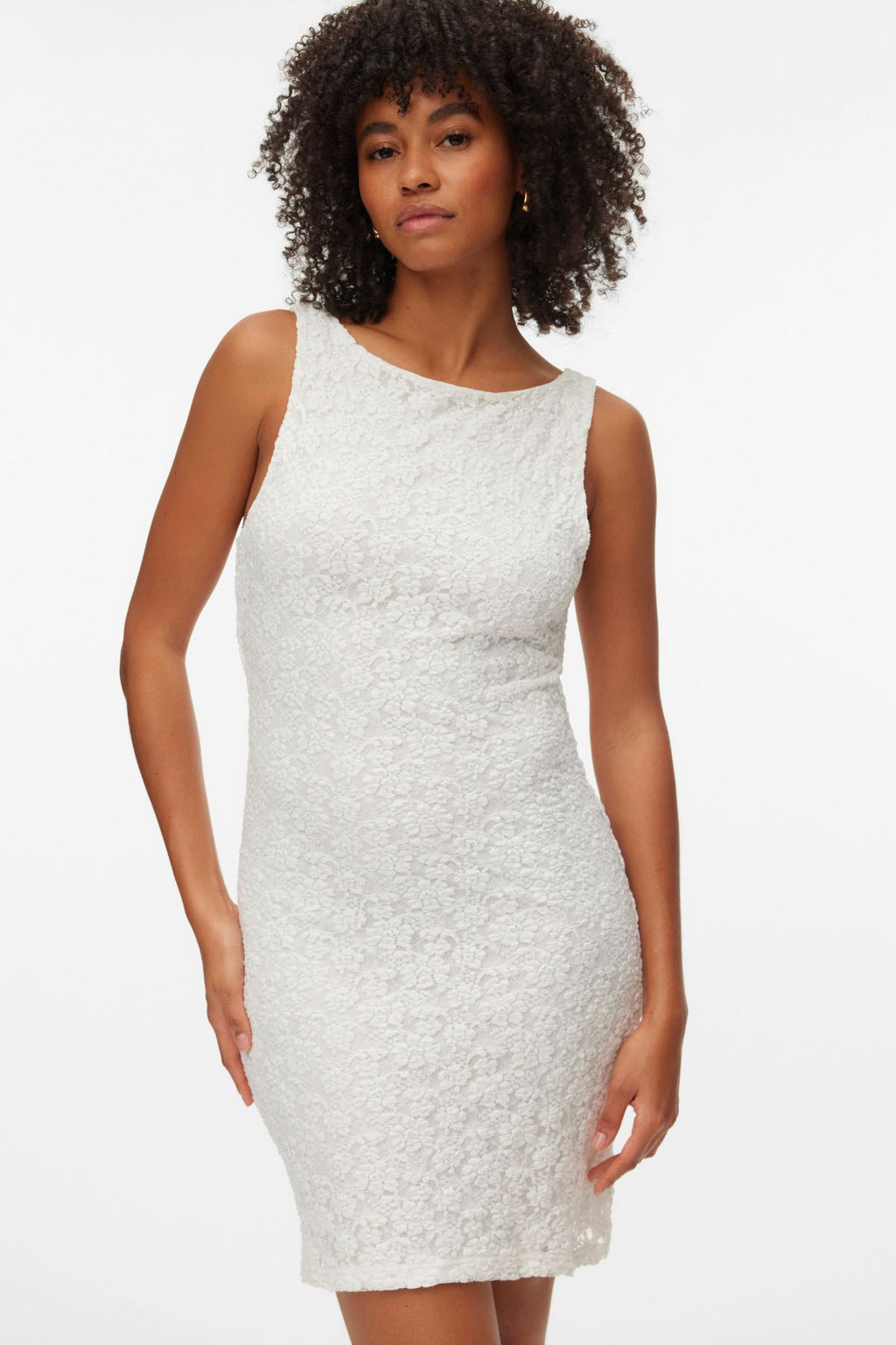 Robe Courte Col Bateau Dolly - Blanc Neige
