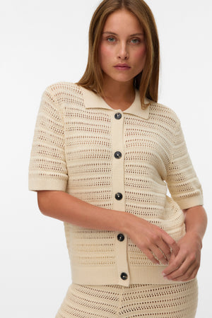 Cardigan à col polo Hayley - Bouleau