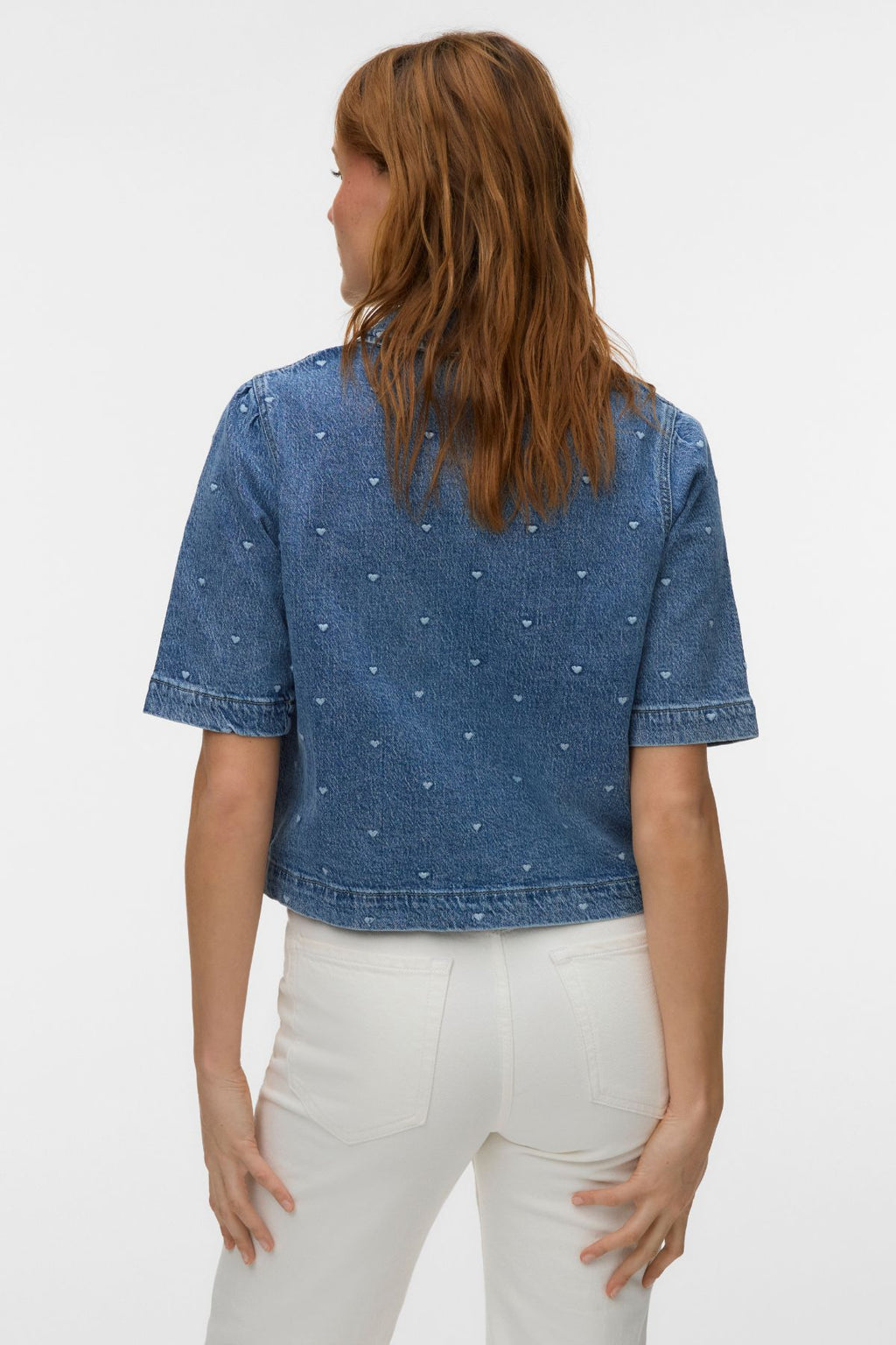 Chemise en jean 2/4 Dionne - Denim bleu moyen - Coeur
