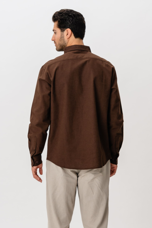 Linnen shirt - koffie