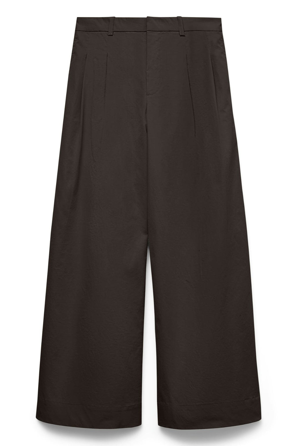 Meng MidWaist Gekreukte Wijde Broek - Chocoladetaart