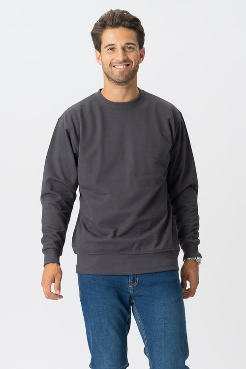 Basic Crewneck - Dark Gray - TeeShoppen Group™