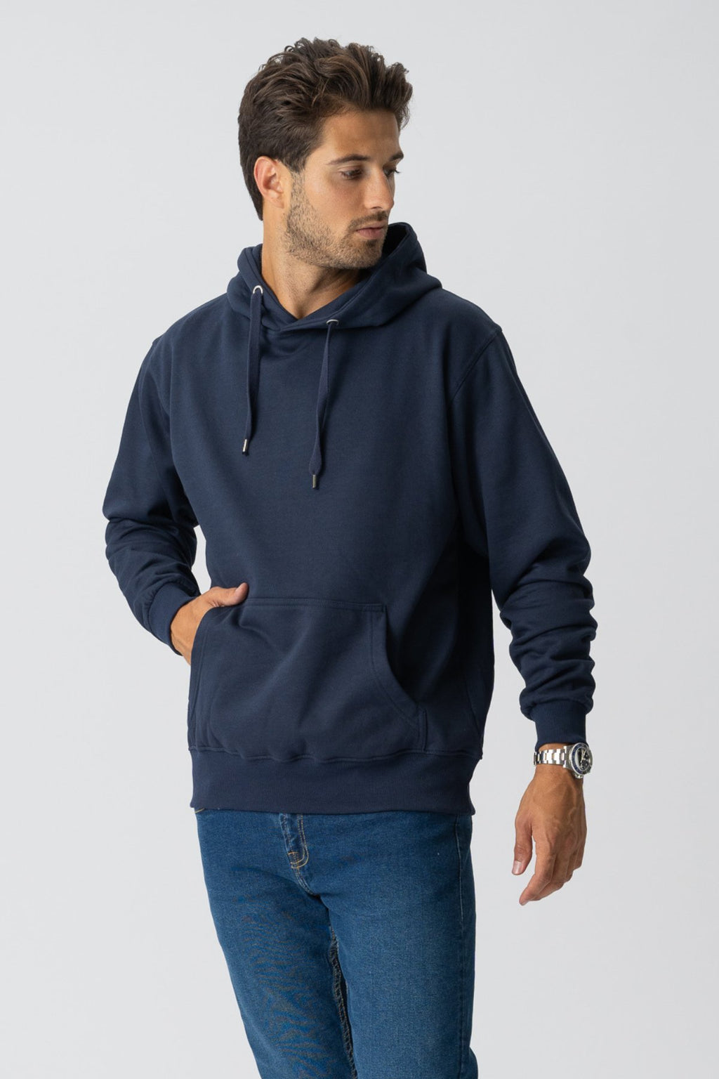 Sweat à capuche de base - marine noire