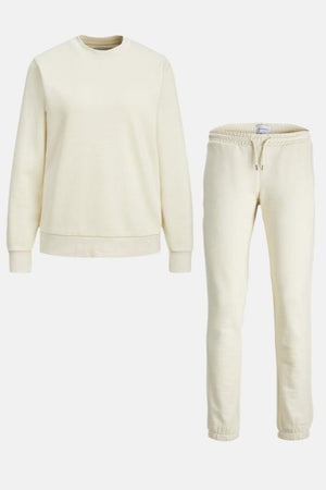 Basic Sweatsuit met hoodie (licht beige) - pakketdeal (vrouwen)