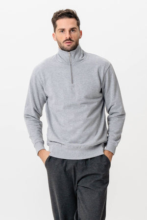 Sweat-shirt à moitié zip - gris